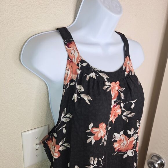 Torrid Womens Black Floral Animal Print Georgette Goddess Tank Top 2 2x - Picture 5 of 8